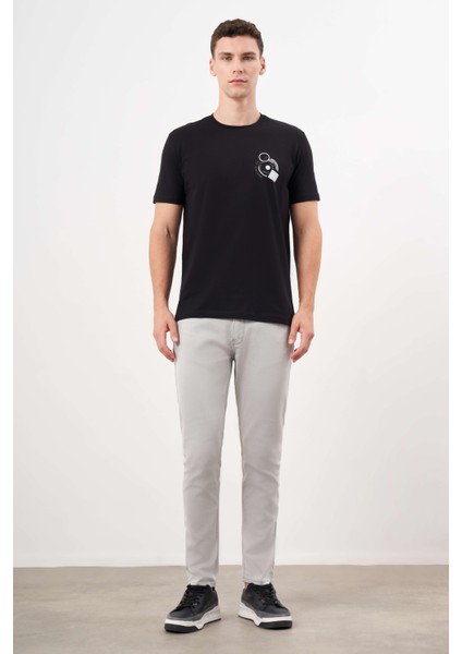 Erkek Siyah Trend Süprem Baskılı Bisiklet Yaka Dynamic Fit T-Shirt indirimleri