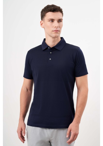 Erkek Lacivert Trend Polo Yaka Dynamic Fit T-Shirt fiyatları