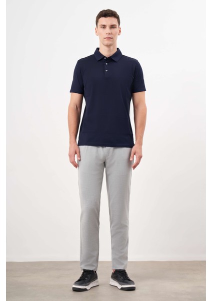 Erkek Lacivert Trend Polo Yaka Dynamic Fit T-Shirt fırsatları