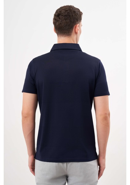 Erkek Lacivert Trend Polo Yaka Dynamic Fit T-Shirt indirimleri