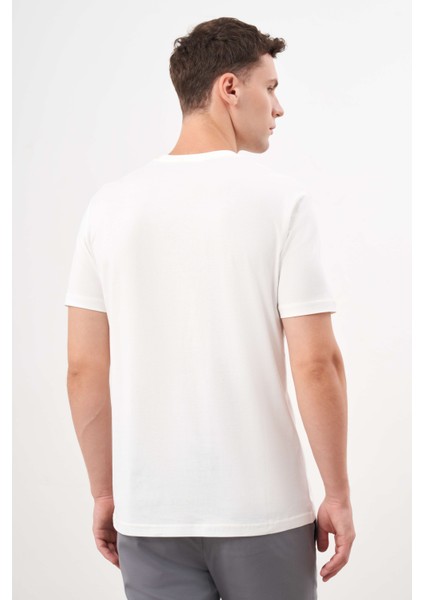 Erkek Beyaz Trend Süprem Baskılı Bisiklet Yaka Dynamic Fit T-Shirt indirimleri