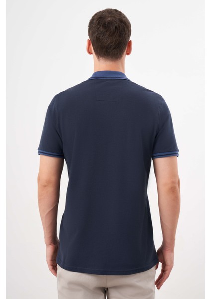 Erkek Lacivert Trend Polo Yaka Dynamic Fit T-Shirt indirimleri