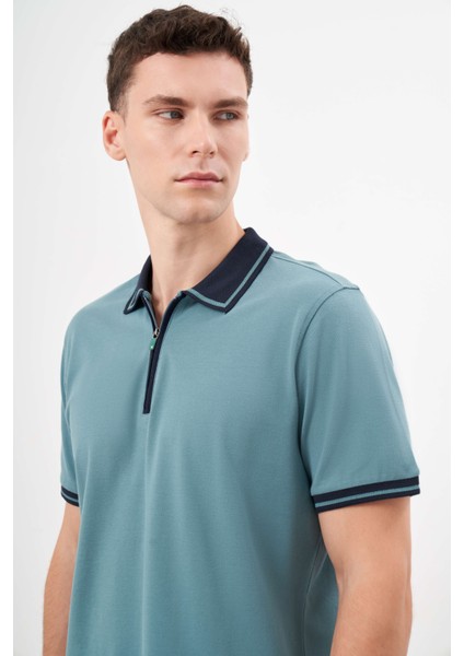 Erkek Yeşil Trend Polo Yaka Dynamic Fit T-Shirt modelleri