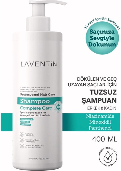 Dökülen ve Geç Uzayan Saçlar Için 11 Aktif Içerikli Şampuan 400 ml