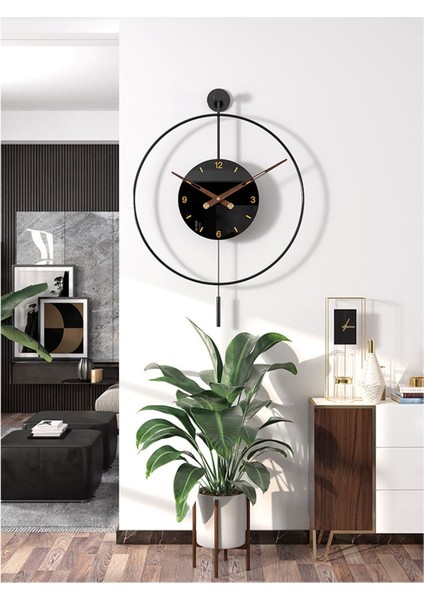 Modern Siyah Sarkaç Duvar Saati, 50x75cm, şık ve şık tasarım modelleri