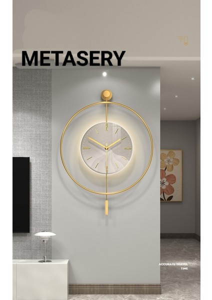 Xxl Timelless Kristal LED (3 Pil ile Berber Gelir ) (Quartz ), Dekoratif Metal Ledli Duvar Saati