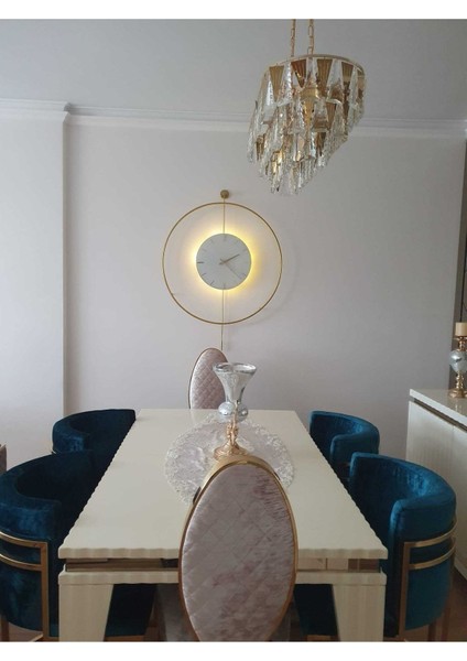 Xxl Timelless Kristal LED (3 Pil ile Berber Gelir ) (Quartz ), Dekoratif Metal Ledli Duvar Saati