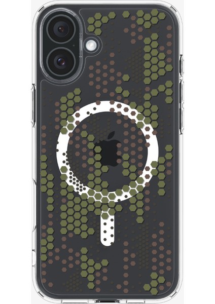 iPhone 16 Plus Kılıf Ultra Hybrid MagFit MagSafe özellikli Digital Camo - ACS08080