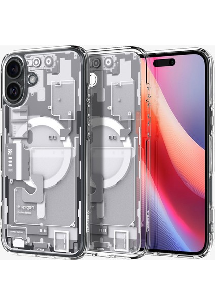 iPhone 16 Plus Kılıf Ultra Hybrid MagFit MagSafe özellikli Zero One White - ACS08079