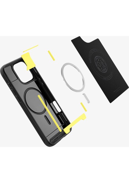 iPhone 16 Pro Kılıf Rugged Armor MagFit MagSafe özellikli Matte Black - ACS08115