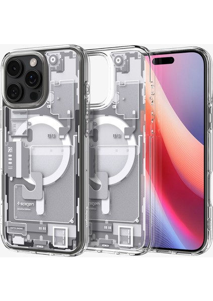 Apple iPhone 16 Pro ile Uyumlu ince MagSafe Kılıf Ultra Hybrid Sararma Karşıtı DuraClear™ Hava Kanalı Teknolojisi™ Askeri Sınıf Koruma MagFit Zero One White Tasarım Kapak - ACS08136 fiyatları