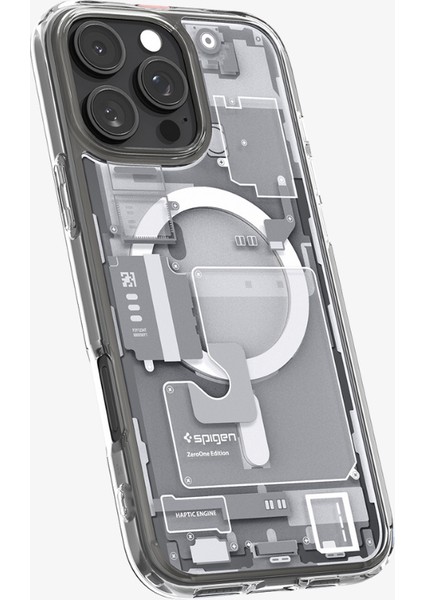 Apple iPhone 16 Pro ile Uyumlu ince MagSafe Kılıf Ultra Hybrid Sararma Karşıtı DuraClear™ Hava Kanalı Teknolojisi™ Askeri Sınıf Koruma MagFit Zero One White Tasarım Kapak - ACS08136