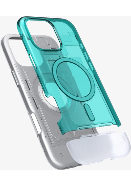 iPhone 16 Pro Max ile Uyumlu MagSafe Kılıf Classic C1 Hava Kanalı Teknolojisi™ Askeri Sınıf Koruma MagFit Bondi Blue iMac Tasarım Kapak - ACS08019