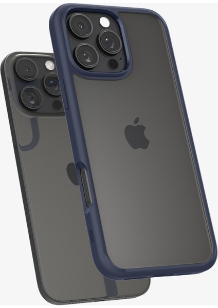 iPhone 16 Pro Max ile Uyumlu ince Kılıf Ultra Hybrid Sararma Karşıtı DuraClear™ Hava Kanalı Teknolojisi™ Askeri Sınıf Koruma Navy Blue Şeffaf Kapak - ACS07997