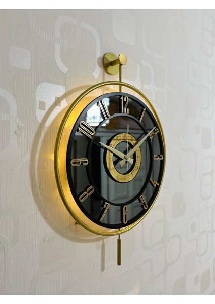 Işıklı gerçek cam duvar saati, modern tasarım, altın, füme ve siyah renk seçenekleri fiyatları