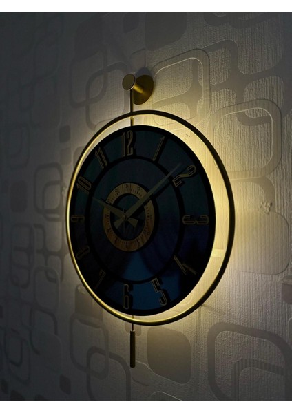 Işıklı gerçek cam duvar saati, modern tasarım, altın, füme ve siyah renk seçenekleri indirimleri