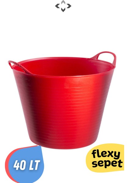 Mavi Flexy Esnek Oyuncak Sepeti - Çamaşır Sepeti - Düzenleyici 40 Lt Kırmızı-Mavi 50 x 70 20-49 L P