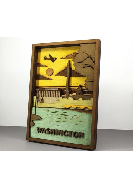Ahşap Mdf Çok Katmanlı Washington Dekoratif Tablo