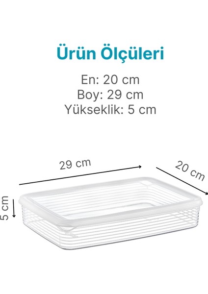 4 Adet Derin Dondurucu Saklama Kabı Seti 2,3 Lt Şeffaf- Buzdolabı Düzenleyici -Dipfriz