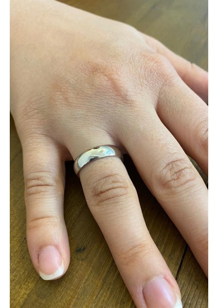 Kadın Alyans Model 5 mm Bombeli Gümüş Yüzük fiyatları