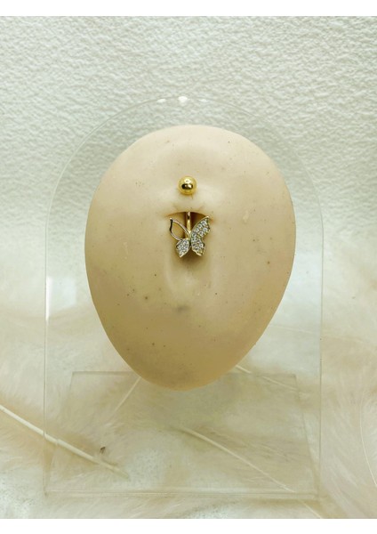 Cerrahi Çelik Altın Rengi Göbek Piercing Küpe