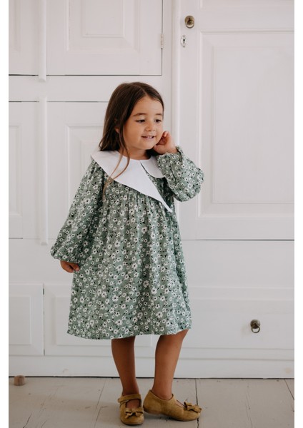 Michelle Mint Beyaz Yakalı Elbise