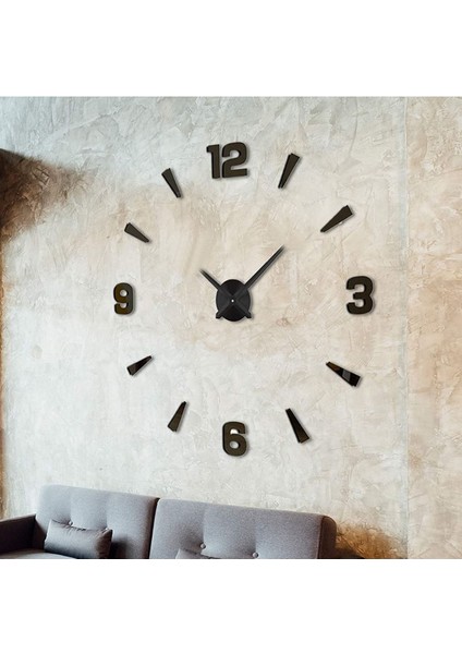 Büyük Boy 3D Latin Rakamlı Yuvarlak Siyah Duvar Saati, Modern Stil, 10 cm Yükseklik fırsatları