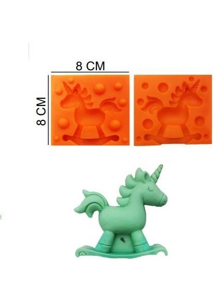 Şeker Hamur Kalıbı Silikon Unicorn 8*8