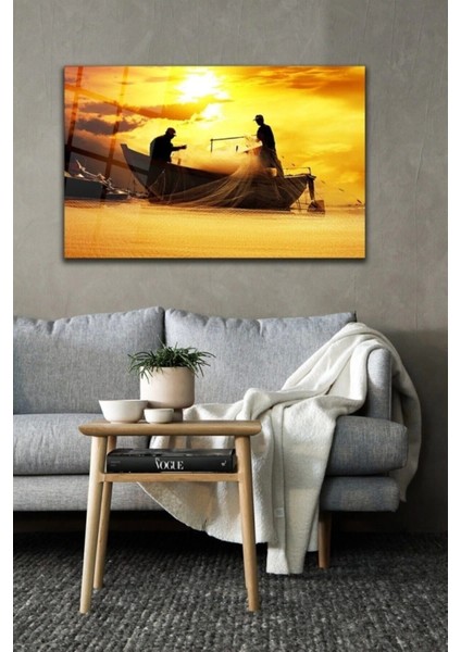 Teknoo- Balıkçılar Cam Tablo Duvar Dekarasyonu modelleri