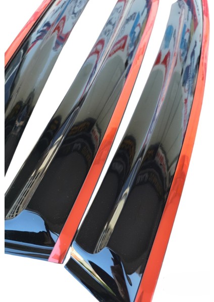 Citroen Nemo Düz Kırmızı Kromlu Cam Rüzgarlığı 2li modelleri