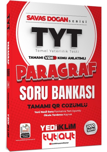 2025 TYT Savaş Doğan Serisi Tamamı Video Konu Anlatımlı QR Çözümlü Paragraf Soru Bankası