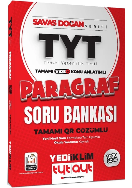 Yediiklim Yayınları 2025 TYT Savaş Doğan Serisi Tamamı Video Konu Anlatımlı QR Çözümlü Paragraf Soru Bankası