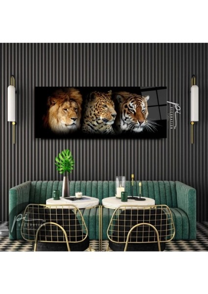 Teknoo- Aslan, Leopar ve Kaplan Panoramik Cam Tablo modelleri