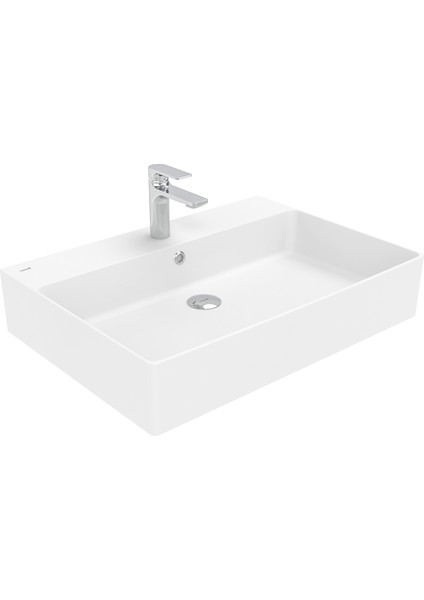 VX270 Volga Tezgah Üstü Kare Lavabo 70 cm