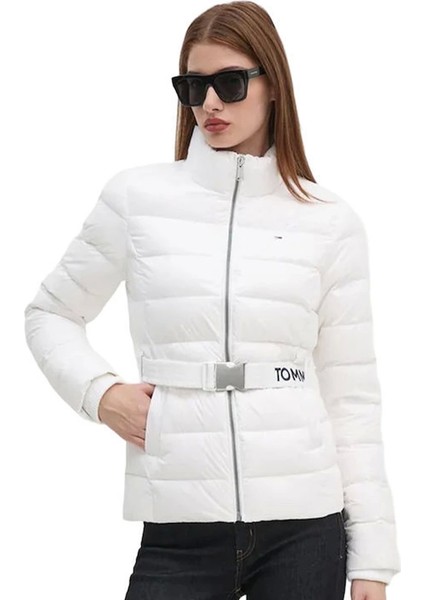 Tommmy Hilfiger Kadın Kemerli Down Beyaz Mont