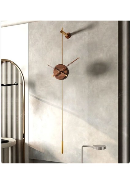 Camsız Ahşap Metal Gravity Metal Duvar Saati , Modern Dekoratif Duvar Saati