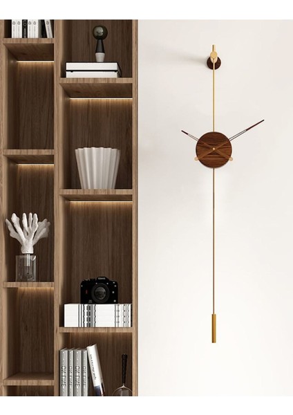Camsız Ahşap Metal Gravity Metal Duvar Saati , Modern Dekoratif Duvar Saati