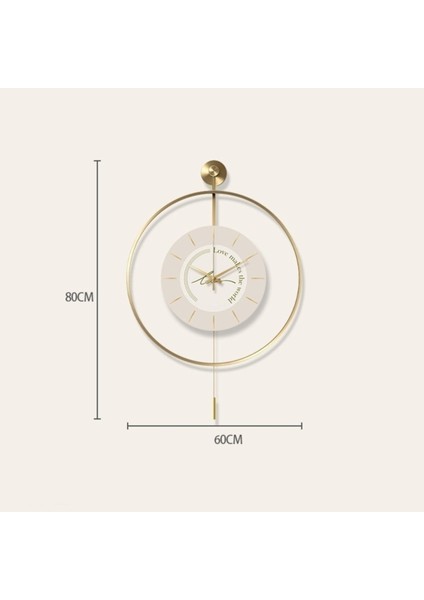 Şık Altın Renkli Modern Metal Duvar Saati, 75x105 cm, Zarif Tasarım modelleri