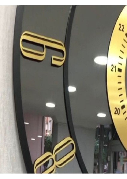 Cam Ayna Duvar Saati 40CM (Pleksi Değildir)