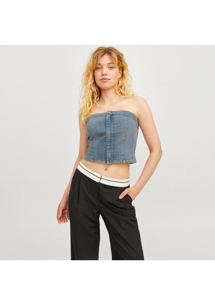 Kadin Straplez Denim Crop - Tinga