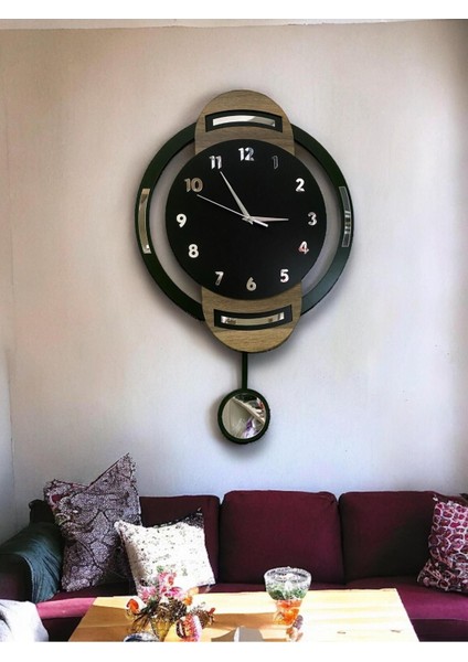 Duvar Dekorasyon Saati,duvar Saati, Ahşap Saat, Sarkaçlı Saati Ahşap Sarkaçlı Duvar Saati,wall Cloc