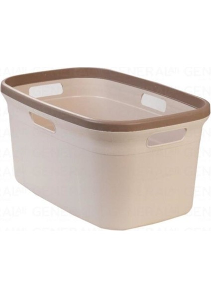 Kahverengi 80 Litre Kirli Çamaşır Sepeti Çamaşır Selesi 2'li Set Kahve