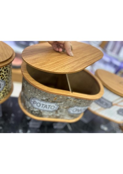 35 x 50 Ahşap Motifli 2 Bölmeli Patates Soğanlık3 Ahşap Metalik fiyatları