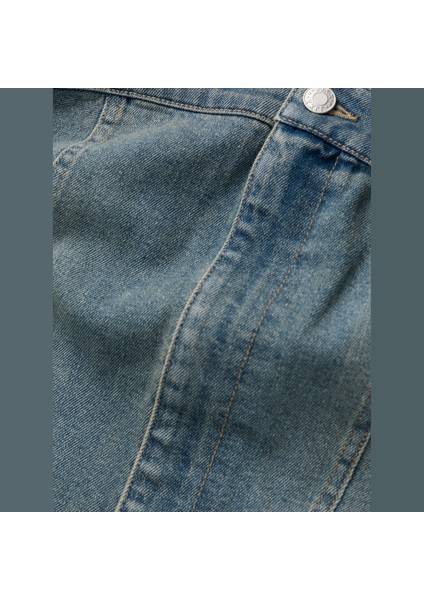 Kadin Straplez Denim Crop - Tinga