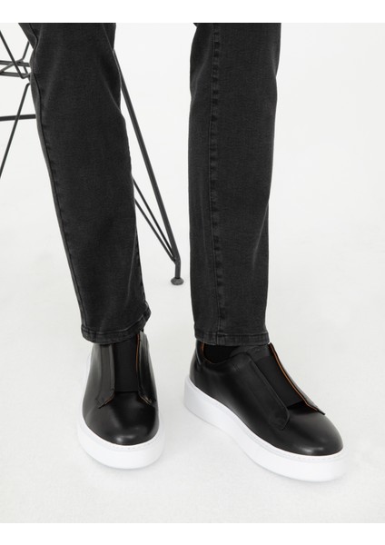 Erkek Siyah %100 Deri Sneaker 50296068-VR046 fiyatları