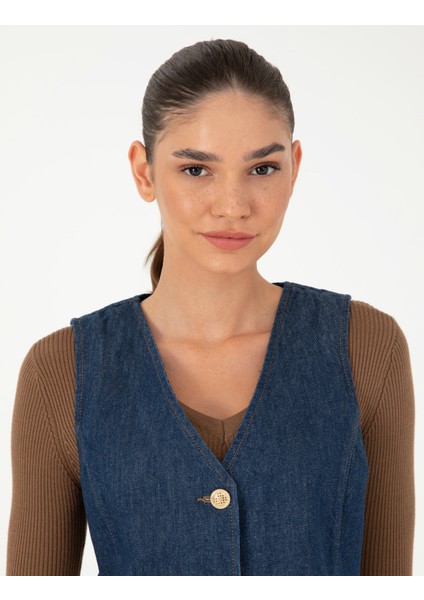 Kadın İndigo Slim Fit Yelek 50291407-VR028 fiyatları