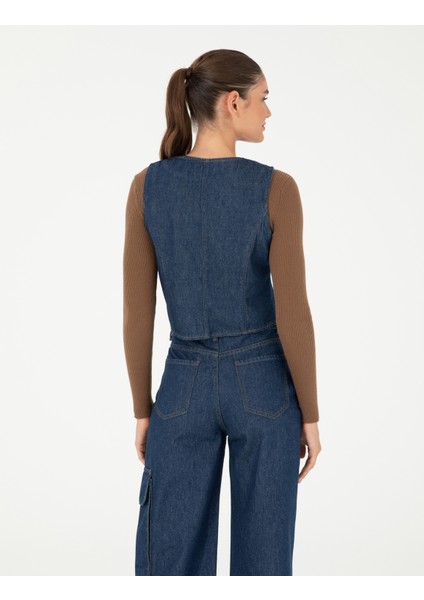 Kadın İndigo Slim Fit Yelek 50291407-VR028 indirimleri