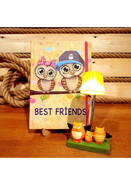 Best Friends Masa Lambası ve Anı Defteri Arkadaşa Hediye