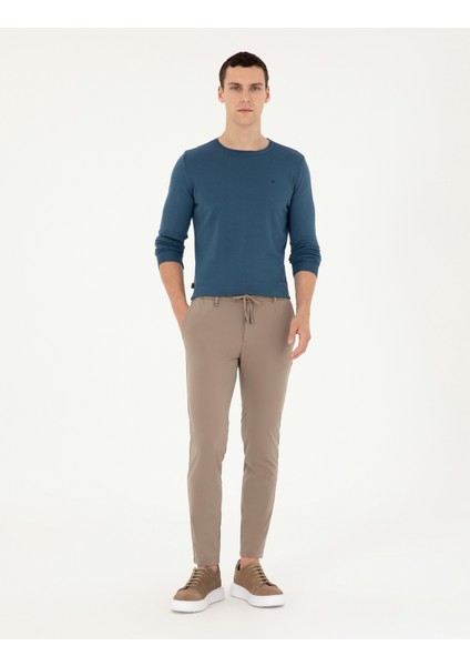 Erkek Kobalt Slim Fit Bisiklet Yaka Basic Triko Kazak 50296621-VR077
