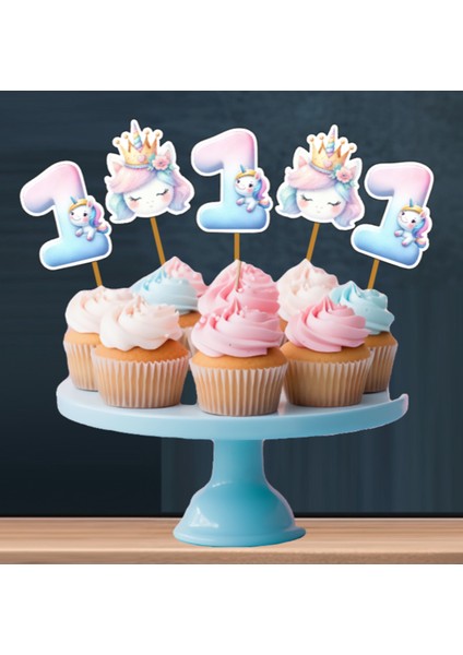 Unicorn Temalı 3 Lü Set One 1 Yaş Doğum Günü Süsü Banner + Pasta Süsü + Cupcake Kürdani fırsatları